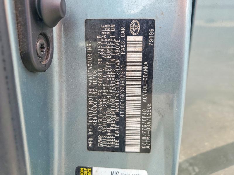 2007 Toyota Camry მანქანა იყიდება აუქციონზე, vin: 4T1BE46K37U607311, აუქციონის ნომერი: 63402316
