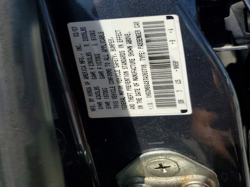 Aukcja sprzedaży 2007 Honda Accord, vin: 1HGCM66497A060718, numer aukcji: 61319416