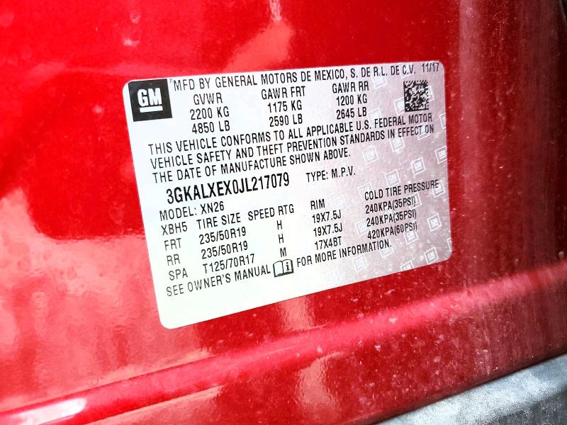 2018 Gmc Terrain მანქანა იყიდება აუქციონზე, vin: 3GKALXEX0JL217079, აუქციონის ნომერი: 59235596