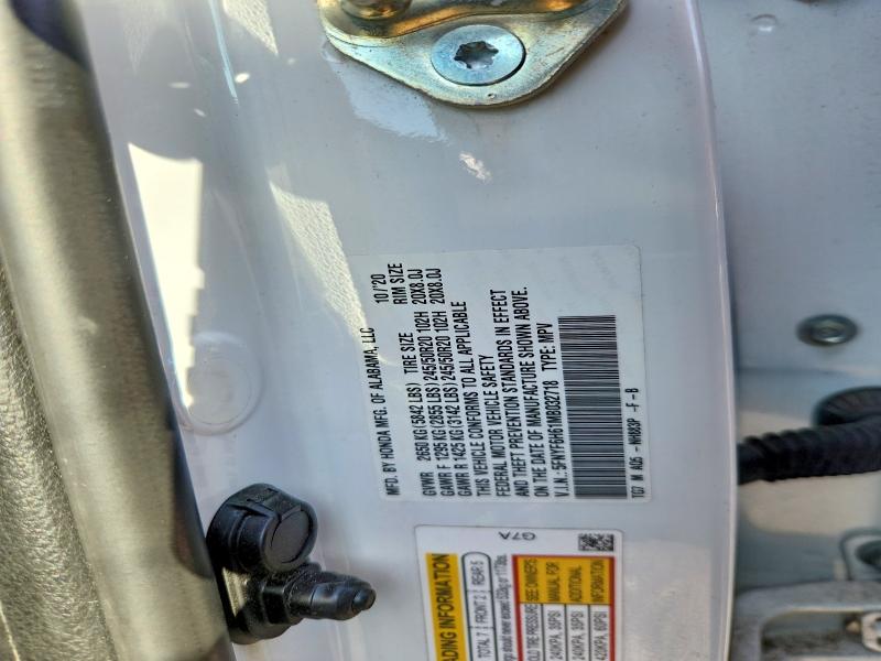 2021 Honda Pilot მანქანა იყიდება აუქციონზე, vin: 5FNYF6H61MB032718, აუქციონის ნომერი: 62635606