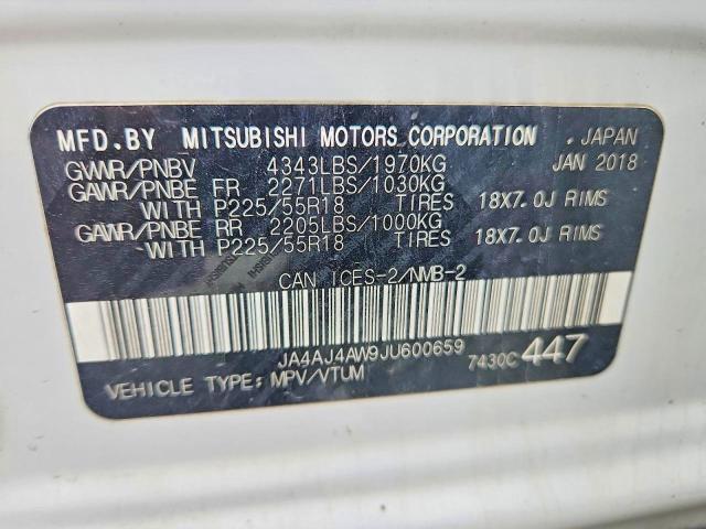 2018 Mitsubishi Rvr მანქანა იყიდება აუქციონზე, vin: JA4AJ4AW9JU600659, აუქციონის ნომერი: 58022576
