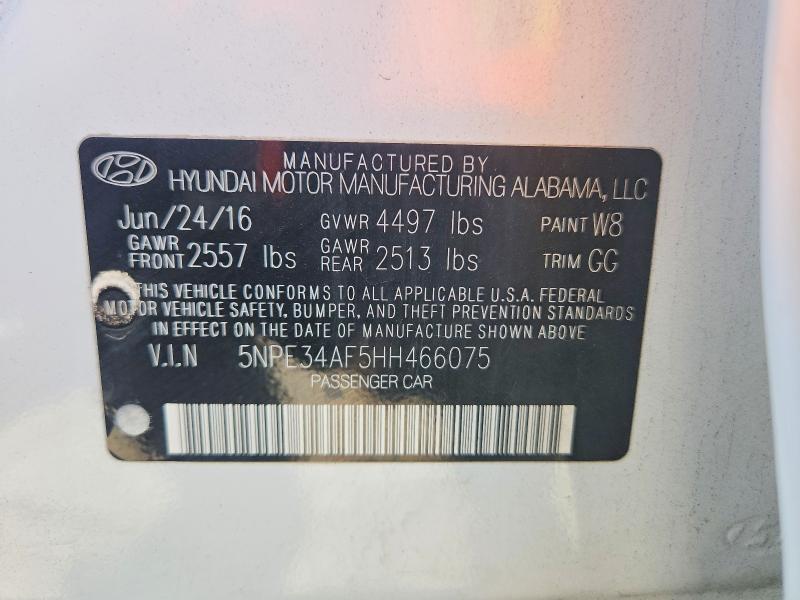 Продажа на аукционе авто 2017 Hyundai Sonata, vin: 5NPE34AF5HH466075, номер лота: 62936026