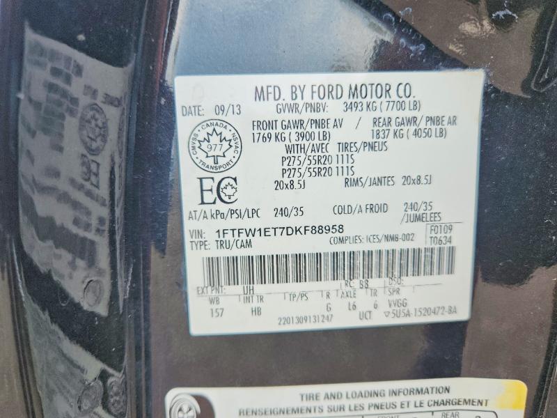 Продаж на аукціоні авто 2013 Ford F150, vin: 1FTFW1ET7DKF88958, номер лоту: 61478566