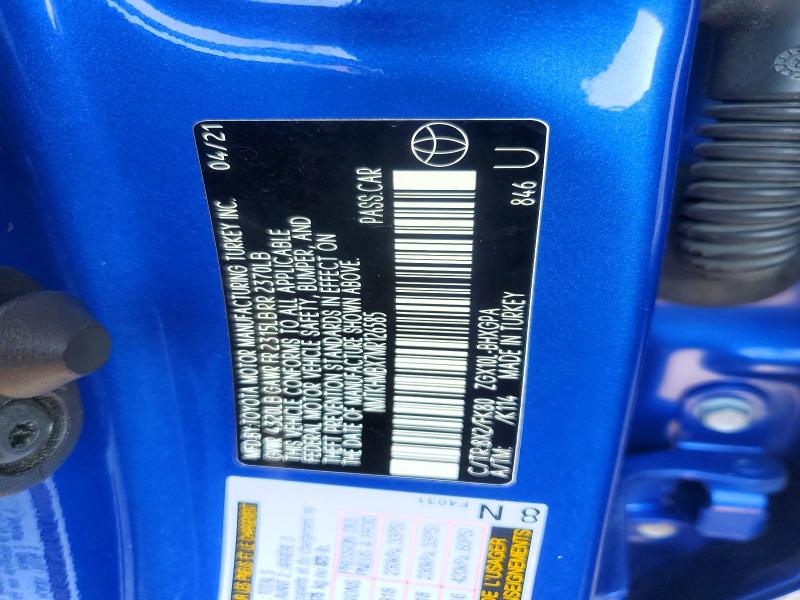 2021 Toyota C-hr მანქანა იყიდება აუქციონზე, vin: NMTKHMBX7MR126585, აუქციონის ნომერი: 61304596