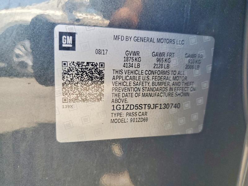 Aukcja sprzedaży 2018 Chevrolet Malibu, vin: 1G1ZD5ST9JF130740, numer aukcji: 62911926