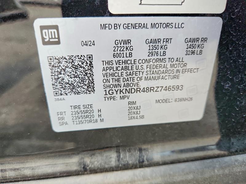 Aukcja sprzedaży 2024 Cadillac Xt5, vin: 1GYKNDR48RZ746593, numer aukcji: 59860316