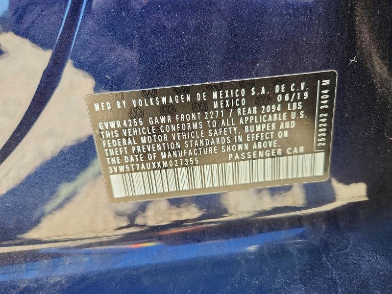 60051546 :رقم المزاد ، 3VW5T7AUXKM027355 vin ، 2019 Volkswagen Gti مزاد بيع