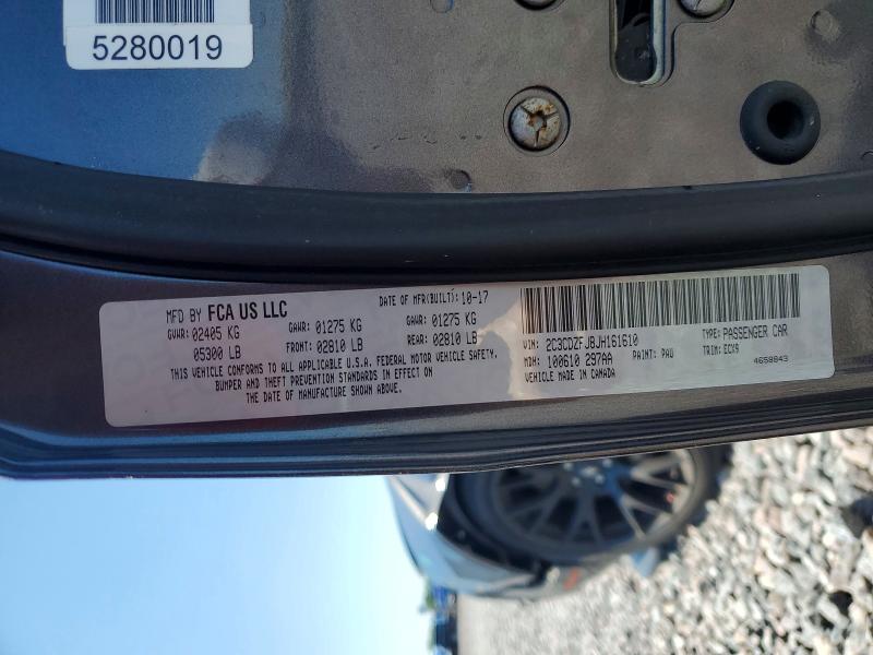 60218406 :رقم المزاد ، 2C3CDZFJ8JH161610 vin ، 2018 Dodge Challenger مزاد بيع