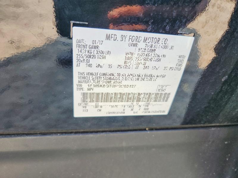 Продажа на аукционе авто 2017 Ford Explorer, vin: 1FM5K8GT0HGC03497, номер лота: 62761406