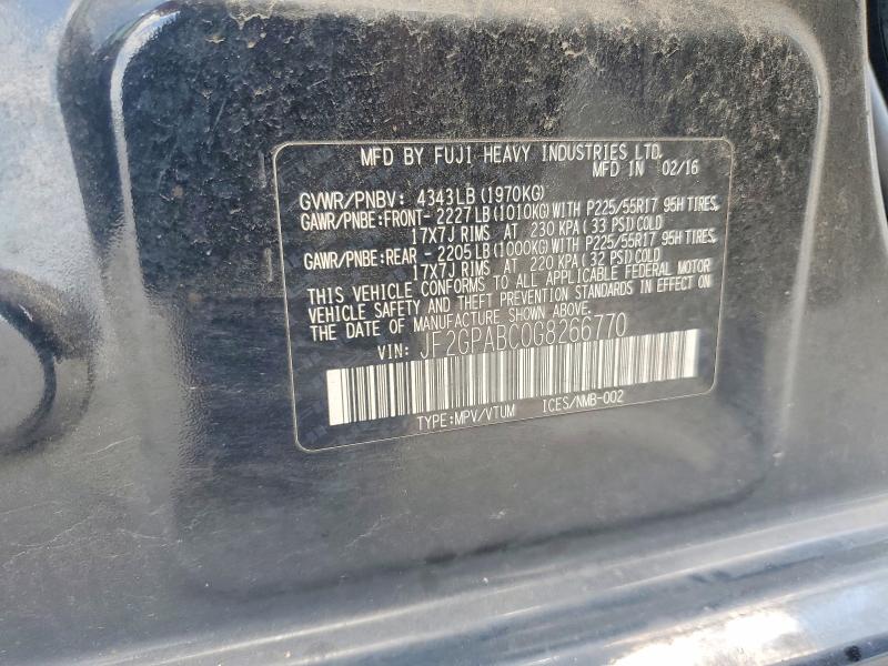 63190356 :رقم المزاد ، JF2GPABC0G8266770 vin ، 2016 Subaru Crosstrek مزاد بيع