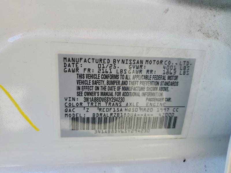 Продажа на аукционе авто 2025 Nissan Sentra, vin: 3N1AB8DV6SY294230, номер лота: 62973376