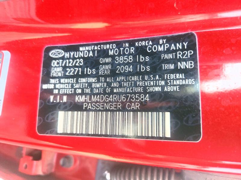 2024 Hyundai Elantra მანქანა იყიდება აუქციონზე, vin: KMHLM4DG4RU673584, აუქციონის ნომერი: 62199516
