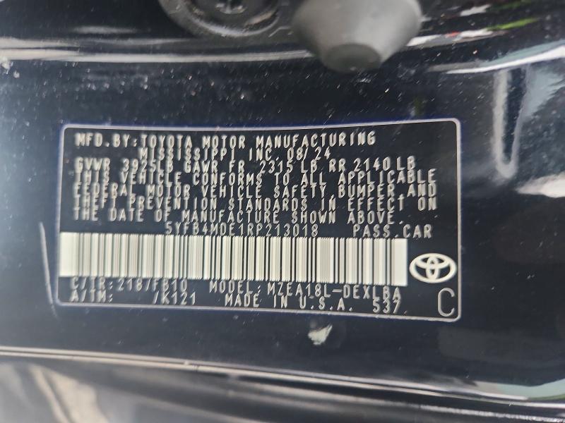 Продаж на аукціоні авто 2024 Toyota Corolla, vin: 5YFB4MDE1RP213018, номер лоту: 62278396