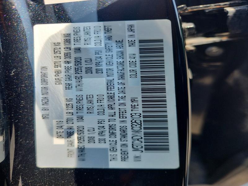 62846326 :رقم المزاد ، JM3TCADYXK0326103 vin ، 2019 Mazda Cx-9 مزاد بيع