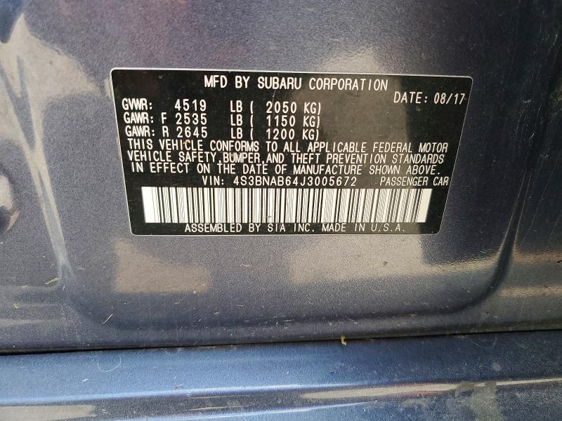 58903666 :رقم المزاد ، 4S3BNAB64J3005672 vin ، 2018 Subaru Legacy مزاد بيع