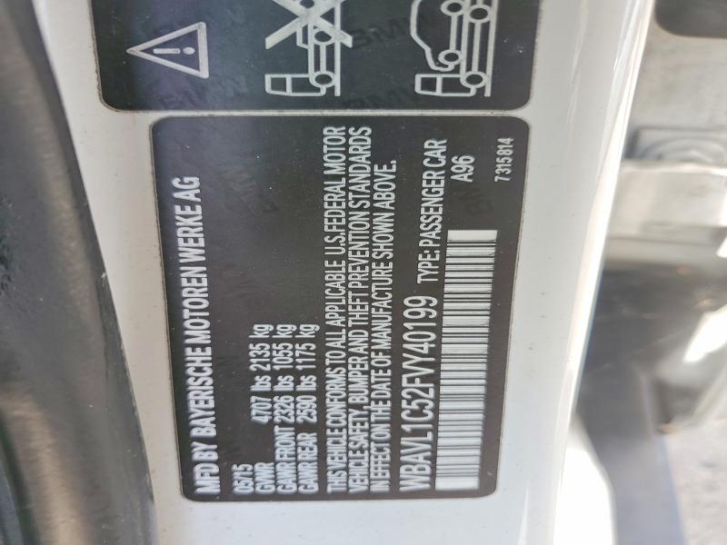 60315956 :رقم المزاد ، WBAVL1C52FVY40199 vin ، 2015 Bmw X1 مزاد بيع