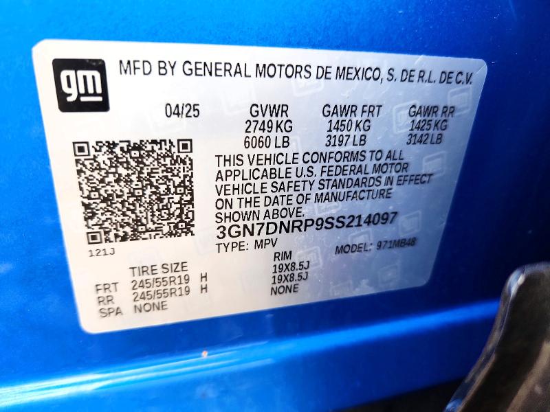 61346486 :رقم المزاد ، 3GN7DNRP9SS214097 vin ، 2025 Chevrolet Equinox مزاد بيع