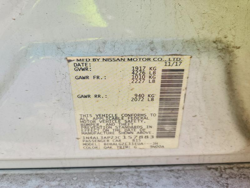 Auction sale of the 2018 Nissan Altima, vin: 1N4AL3AP2JC157883, lot number: 62393286