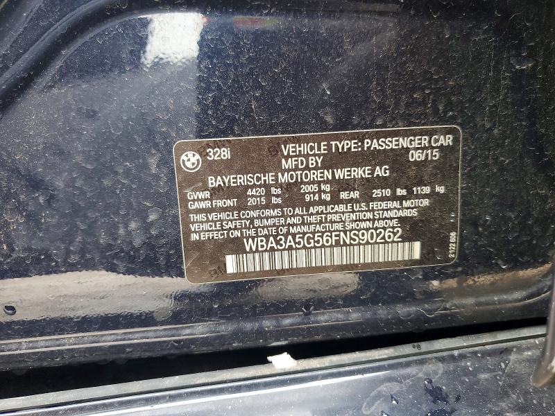 60419886 :رقم المزاد ، WBA3A5G56FNS90262 vin ، 2015 Bmw 328 مزاد بيع