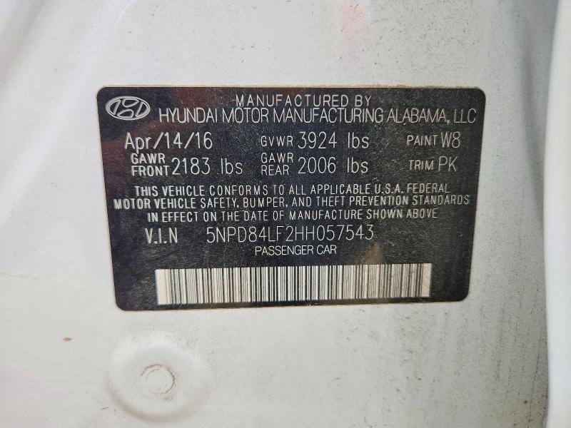 Продажа на аукционе авто 2017 Hyundai Elantra, vin: 5NPD84LF2HH057543, номер лота: 62250686