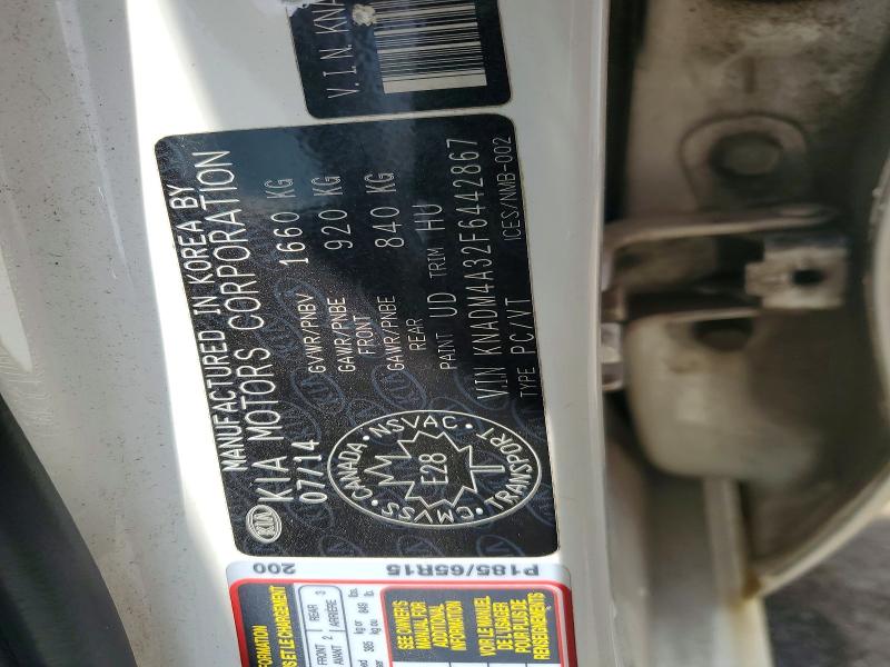 Aukcja sprzedaży 2015 Kia Rio, vin: KNADM4A32F6442867, numer aukcji: 60226856
