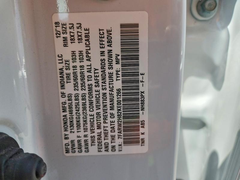 Aukcja sprzedaży 2019 Honda Cr-v, vin: 7FARW2H82KE001266, numer aukcji: 57974366
