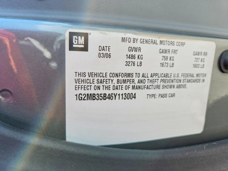 Aukcja sprzedaży 2006 Pontiac Solstice, vin: 1G2MB35B46Y113004, numer aukcji: 62709136