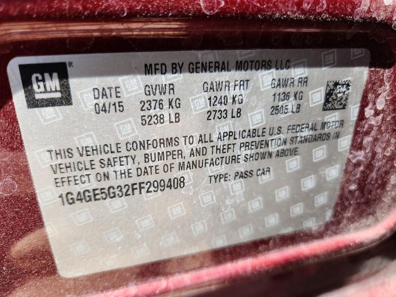 Продажа на аукционе авто 2015 Buick Lacrosse, vin: 1G4GE5G32FF299408, номер лота: 60467226
