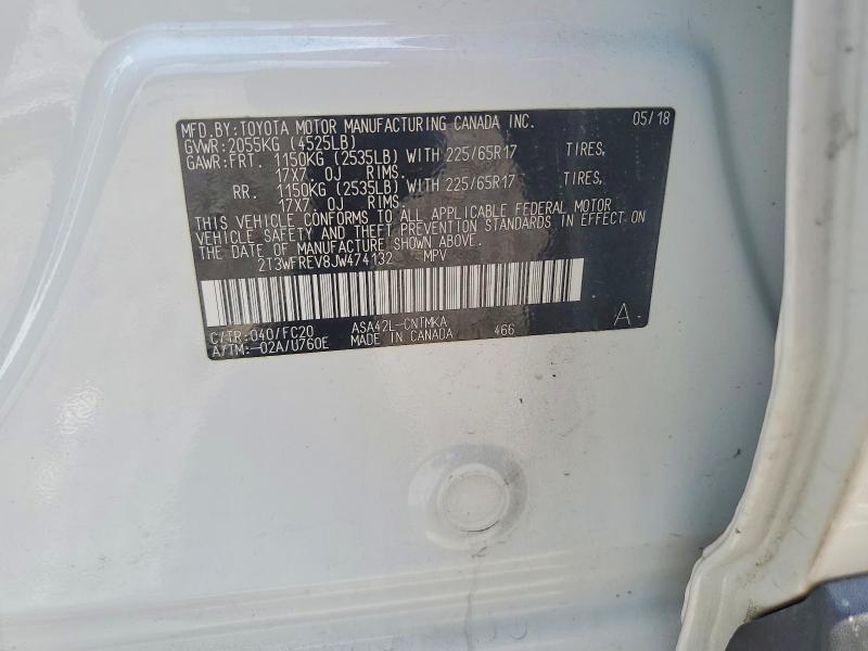 59299056 :رقم المزاد ، 2T3WFREV8JW474132 vin ، 2018 Toyota Rav4 مزاد بيع