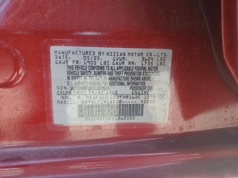 Aukcja sprzedaży 2025 Nissan Versa, vin: 3N1CN8EVXSL862555, numer aukcji: 61264286