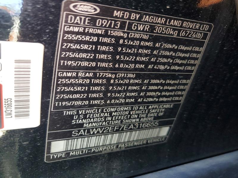 63646856 :رقم المزاد ، SALWV2EF7EA316655 vin ، 2014 Land Rover Range Rover Sport مزاد بيع