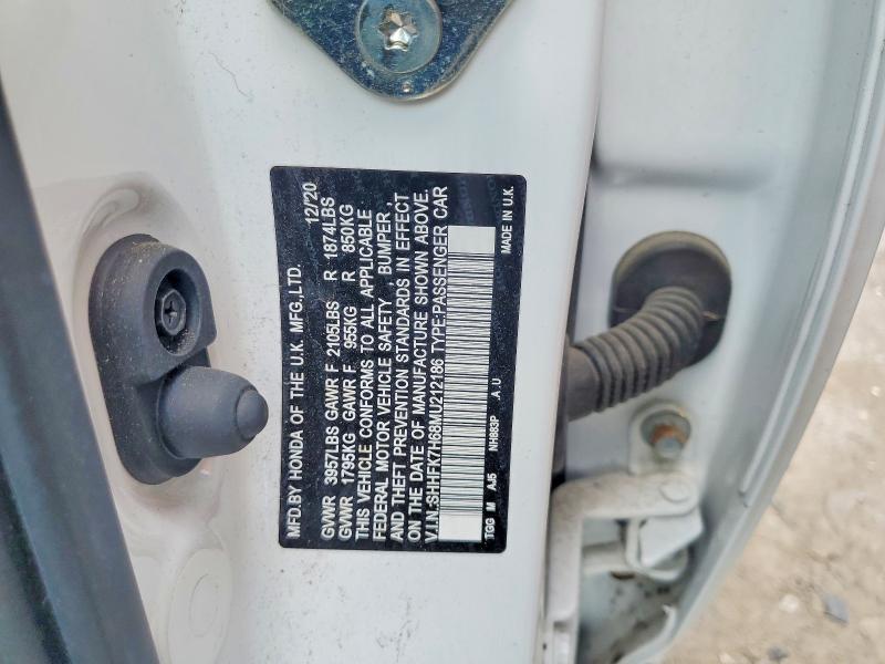 2021 Honda Civic მანქანა იყიდება აუქციონზე, vin: SHHFK7H68MU212186, აუქციონის ნომერი: 60035656