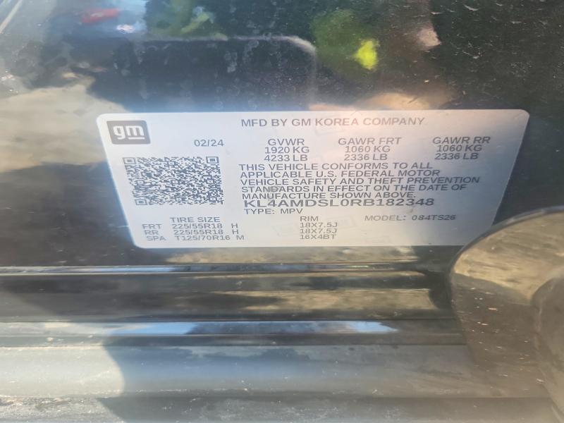 2024 Buick Encore Gx მანქანა იყიდება აუქციონზე, vin: KL4AMDSL0RB182348, აუქციონის ნომერი: 59815866