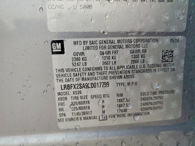 Продажа на аукционе авто 2020 Buick Envision, vin: LRBFX2SA9LD017799, номер лота: 60496556