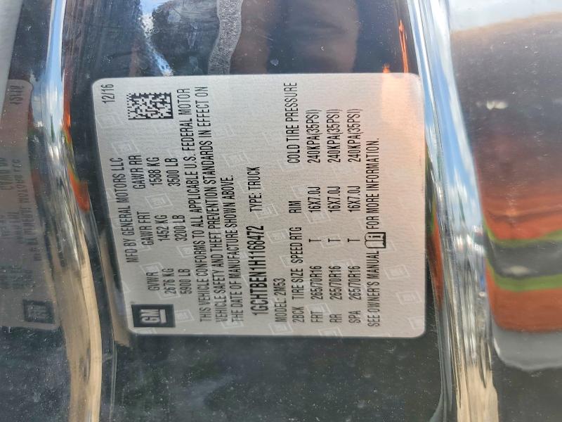 Aukcja sprzedaży 2017 Chevrolet Colorado, vin: 1GCHTBEN1H1168472, numer aukcji: 60366046