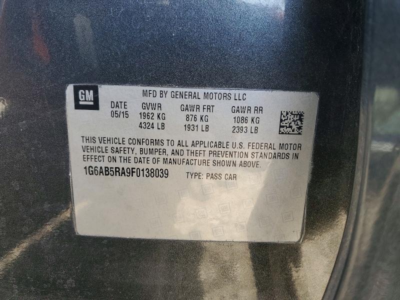 61327746 :رقم المزاد ، 1G6AB5RA9F0138039 vin ، 2015 Cadillac Ats مزاد بيع