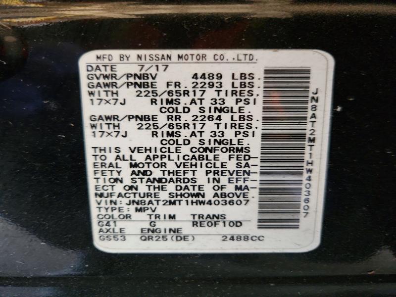Auction sale of the 2017 Nissan Rogue, vin: JN8AT2MT1HW403607, lot number: 59391716
