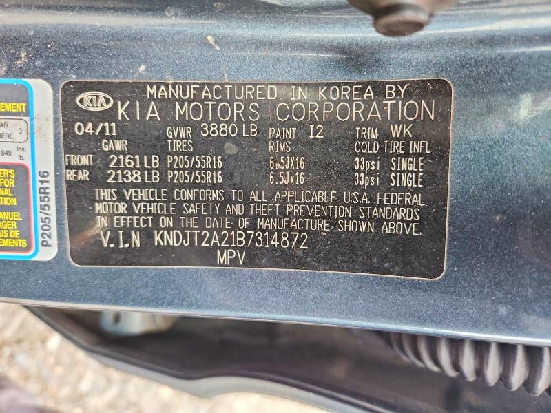 Aukcja sprzedaży 2011 Kia Soul, vin: KNDJT2A21B7314872, numer aukcji: 60000016