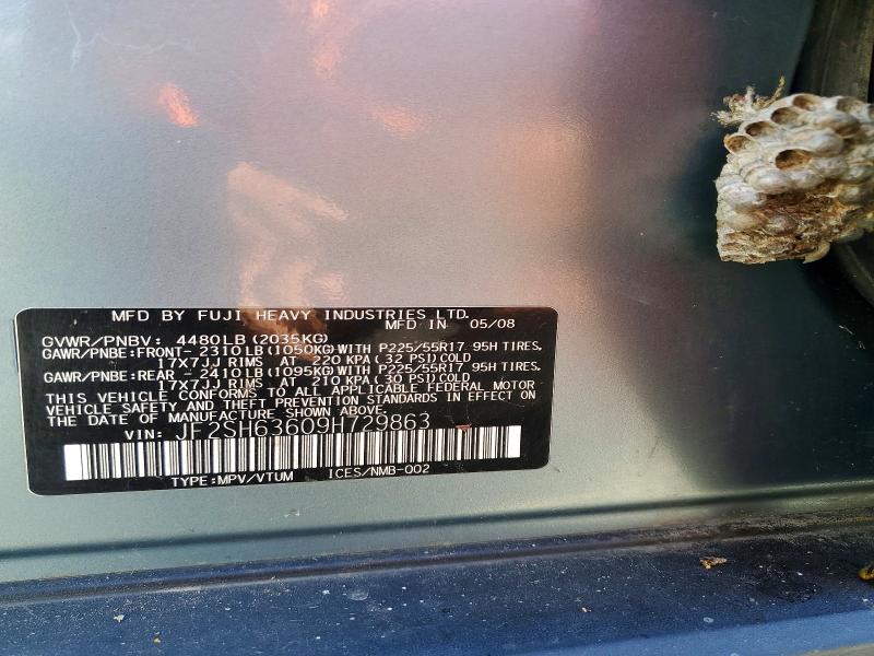 Aukcja sprzedaży 2009 Subaru Forester, vin: JF2SH63609H729863, numer aukcji: 63032356
