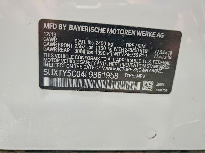 Aukcja sprzedaży 2020 Bmw X3, vin: 5UXTY5C04L9B81958, numer aukcji: 60419626