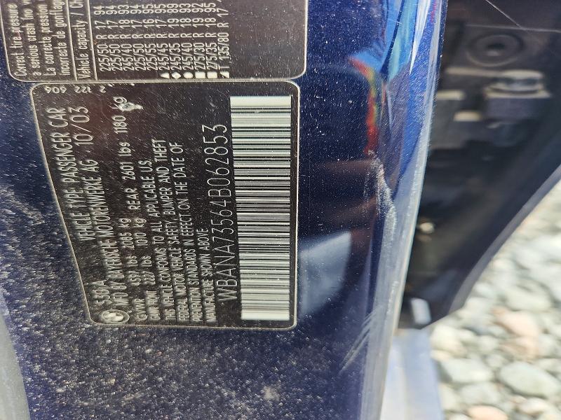 Aukcja sprzedaży 2004 Bmw 530, vin: WBANA73564B062853, numer aukcji: 60706286