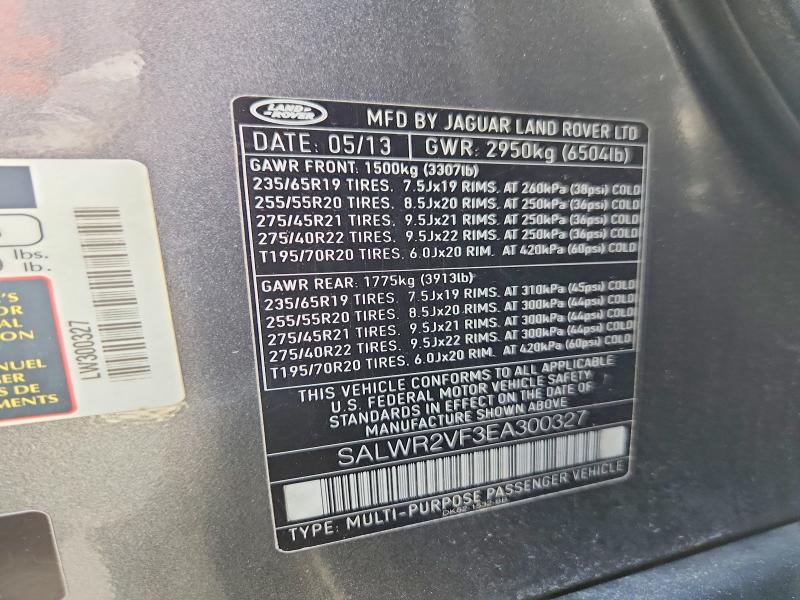 Продажа на аукционе авто 2014 Land Rover Range Rover Sport, vin: SALWR2VF3EA300327, номер лота: 61905016