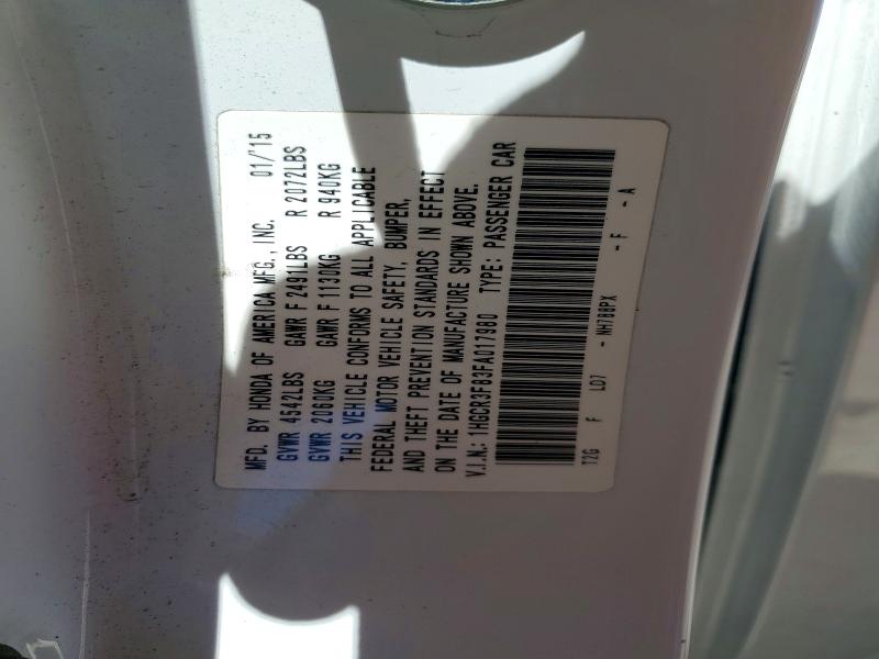62669946 :رقم المزاد ، 1HGCR3F83FA017980 vin ، 2015 Honda Accord مزاد بيع