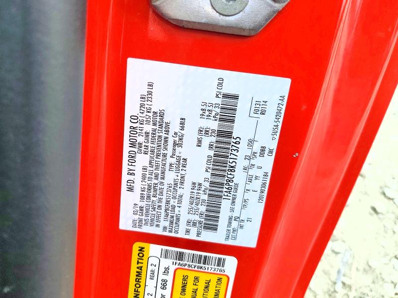 Продажа на аукционе авто 2019 Ford Mustang, vin: 1FA6P8CF8K5173765, номер лота: 61515856
