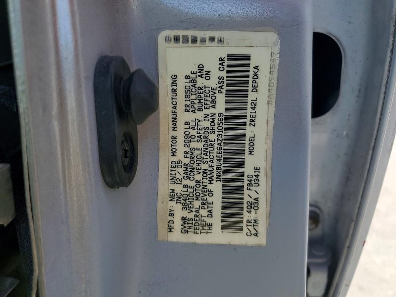 62265826 :رقم المزاد ، 1NXBU4EE6AZ310569 vin ، 2010 Toyota Corolla مزاد بيع