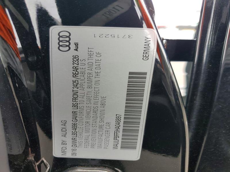2017 Audi A3 მანქანა იყიდება აუქციონზე, vin: WAUUPBFF5HA046897, აუქციონის ნომერი: 59676186