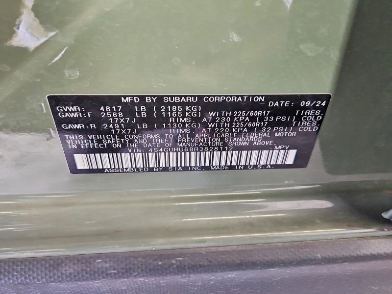 Aukcja sprzedaży 2024 Subaru Crosstrek, vin: 4S4GUHU68R3828112, numer aukcji: 59255646