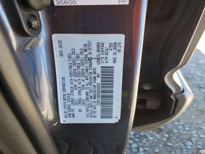 Aukcja sprzedaży 2003 Toyota 4runner, vin: JTEBT14R030002829, numer aukcji: 61940916