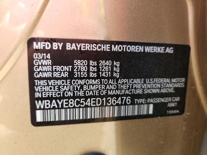 Продажа на аукционе авто 2014 Bmw 750, vin: WBAYE8C54ED136476, номер лота: 61293046