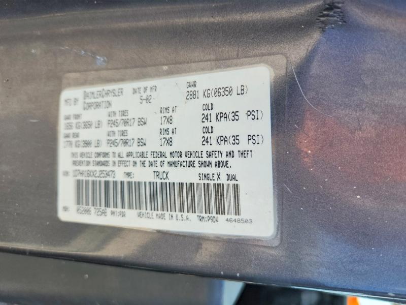 Продаж на аукціоні авто 2002 Dodge Ram 1500, vin: 1D7HA16KX2J253473, номер лоту: 59352266